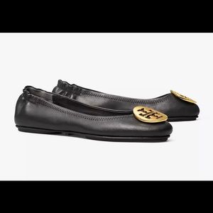 TORY BURCH MINNIE TRAVEL BALLET FLAT, LEATHER sz 6.5 MSRP $228